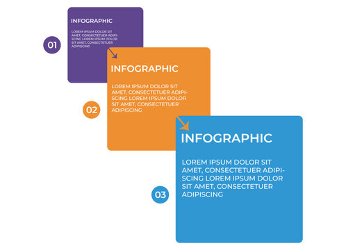 Three Section Information Infographic Template with Content Blocks Corporate Presentation and Marketing Layout