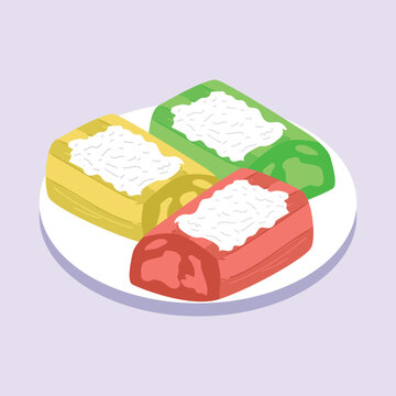 Indonesian Traditional Snacks and Cakes Illustration Set