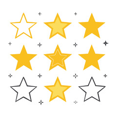 Fototapeta premium Yellow star and cross vector icons on grid