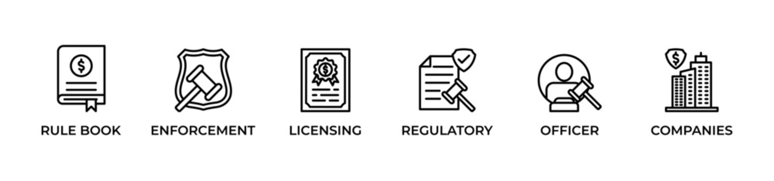 FINANCIAL REGULATION banner web icon vector illustration concept for