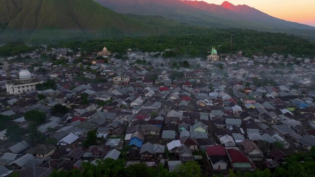 Lombok Island Indonesia Beautiful Aerial View of Bukit Selong and Mountain Valley