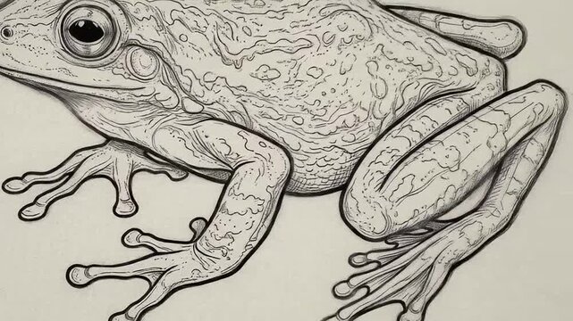 Detailed Illustration of a Frogs Side View for Nature and Wildlife Projects