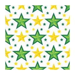 Obraz premium Green and yellow star geometric pattern