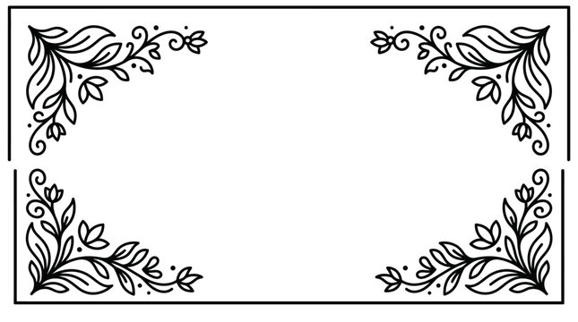 Ornate frame features leafy floral designs on corners and sides