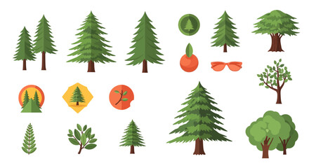 Forest Tree and Nature Icon Set © iyawanz
