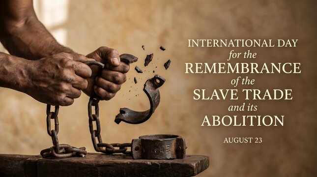 Powerful Image of Shackles Breaking Symbolizing Freedom and Abolition of Slave Trade