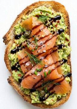 Gourmet Smoked Salmon Avocado Toast Delight
