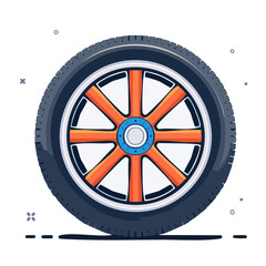 Fototapeta premium Flat design gear wheel icon with blue center
