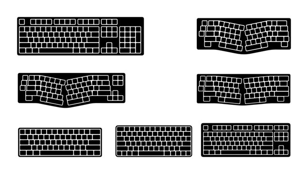 Ergonomic Keyboard Set, Split Design, Compact Layouts, Typing Input Devices