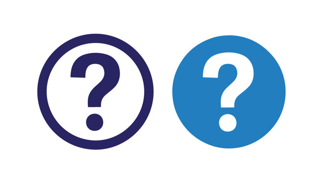 Question mark vector icon set for help: Clipart, sticker - icon set - Line and glyph solid icon and logo template 