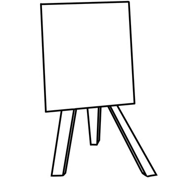 Blank canvas on an easel, art supply sketch