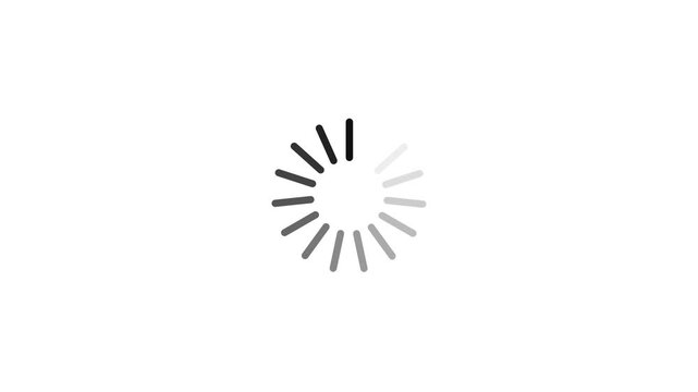 Loading Circle. Twelve animated dots fading in and out in sequence creating a rotating effect. White background. 4k Premium Animation, Circle Loading Animation,Transparent Background,Loop.