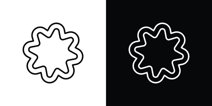 Bahai icon outline stroke in black.