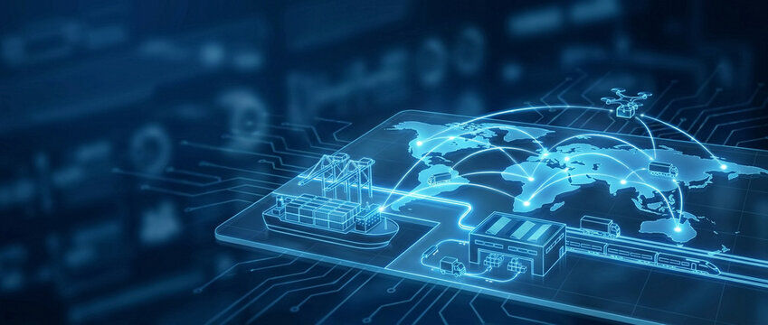 Global Supply Chain and Logistics Network Concept