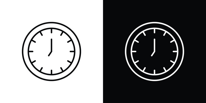 Clock seven icon outline stroke in black.