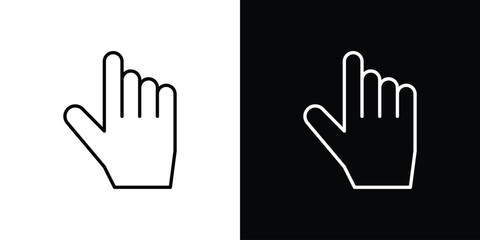 Fototapeta premium Cursor icon outline stroke in black.