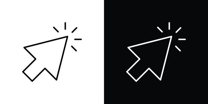 Cursor icon outline stroke in black.