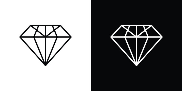 Diamond icon outline stroke in black.