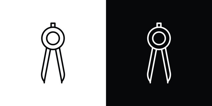 Drafting compass icon outline stroke in black.