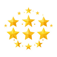 Fototapeta premium Gold star vector icon set in flat design