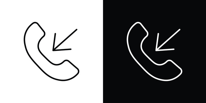 Incoming Call icon outline stroke in black.