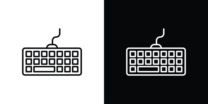 Keyboard icon outline stroke in black.