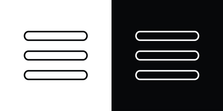 Menu icon outline stroke in black.
