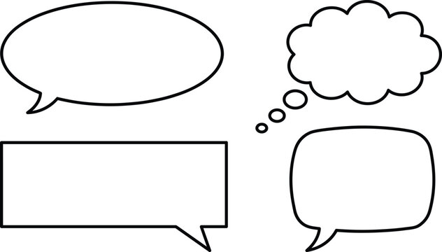 Speech bubbles and thought clouds for comics and cartoons