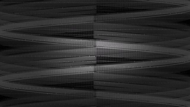 Abstract Black Textured Glitch Background with Wavy Patterns. 4K Video