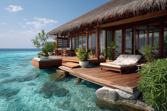 Luxury Overwater Bungalow in Maldives Tropical Paradise