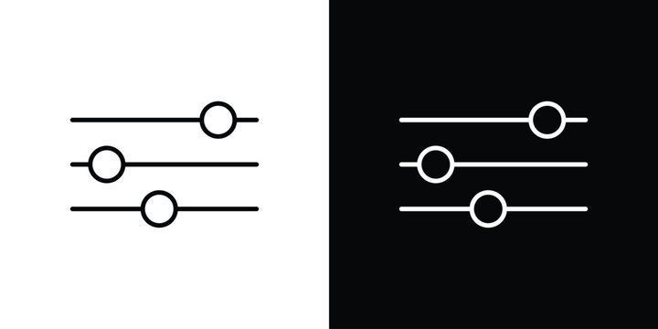 Settings sliders icon outline stroke in black.