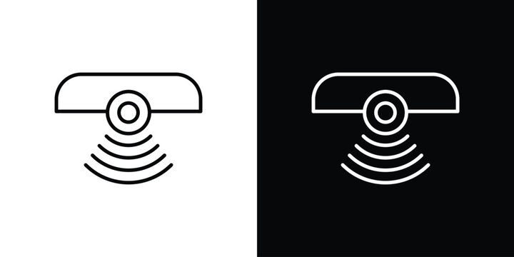 Sensor icon outline stroke in black.