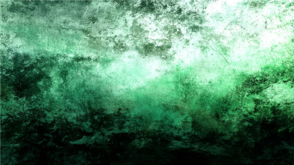 Fototapeta premium Abstract textured background with grunge effect, featuring layers of emerald green and off-white creating depth and a distressed aesthetic.