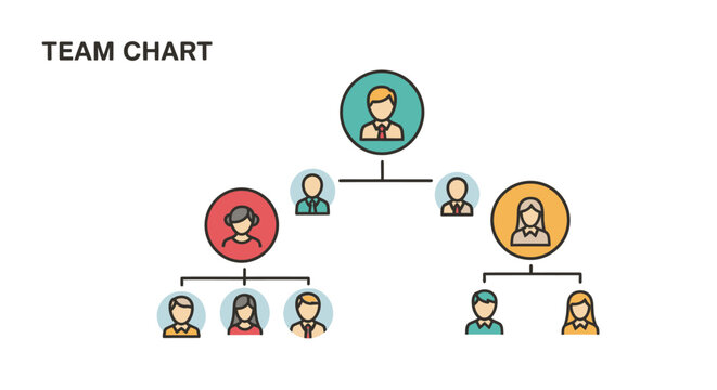Team Chart Organizational Hierarchy Infographic