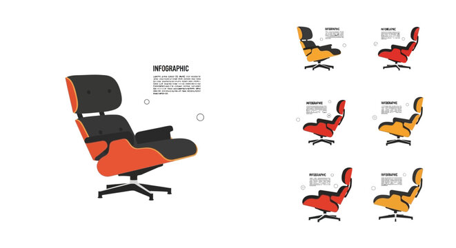 Infographic Modern Lounge Chair Vector Template