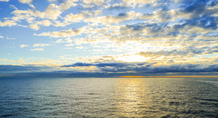 Fototapeta premium View of the Mediterranean Sea and the coast near Barcelona. 