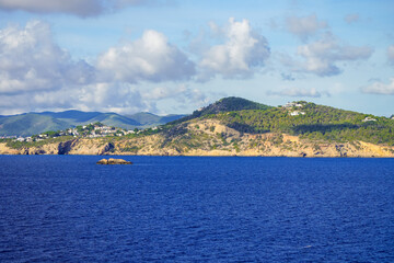 Fototapeta premium View of the Mediterranean and the coast of Ibiza. 