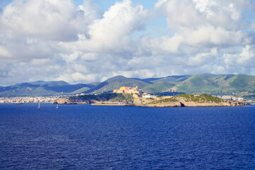 Fototapeta premium View of the Mediterranean and the coast of Ibiza. 