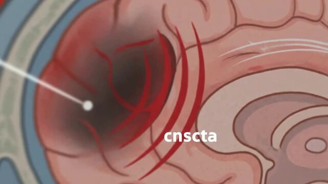 Medical Illustration of Closed Head Injury and Brain Damage