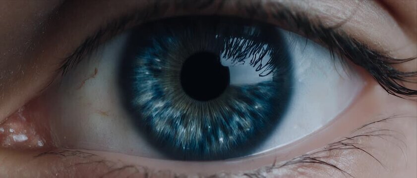 Extreme Close Up Of Human Blue Eye