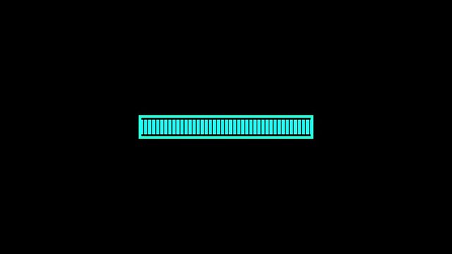 Progress bar animation with alpha channel, loading bar animation on black background 4k.