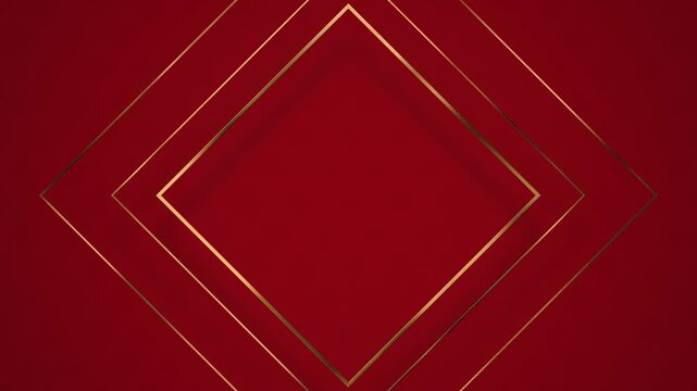 Cinematic sequence of overlapping red diamond frames with glowing lines forming concentric geometry in motion