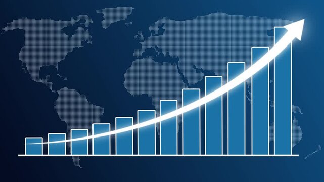 Business growth concept in graph chart showing marketing sales profit increasing to future target . Illustrating strong revenue growth, financial success, positive analytics, and market development.
