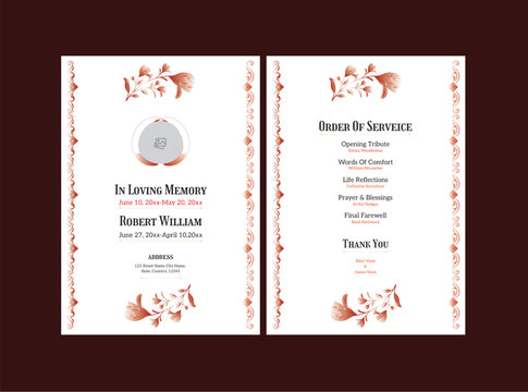 Elegant Funeral Program layout
