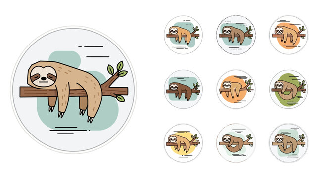 Cute Sloth Sticker Pack