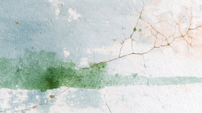 Wabi-sabi ceramic and moss abstract texture background with weat