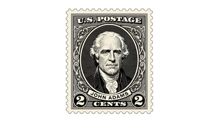 Obraz premium John Adams Historical Stamp Vector Design Template