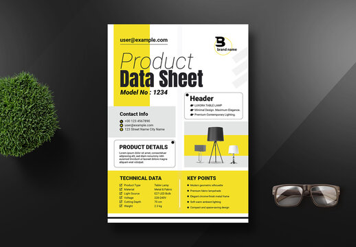 Professional Product Specification Sheet Template