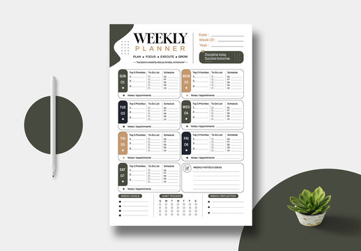 Weekly Planner Template