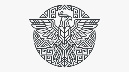 Stylized Eagle Emblem with Geometric Pattern. © Erda